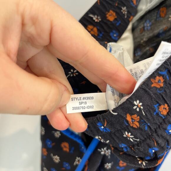 MADEWELL Sz S Prairie Posies Track Trouser Pants Prairie Floral True Black Blue - Picture 8 of 8